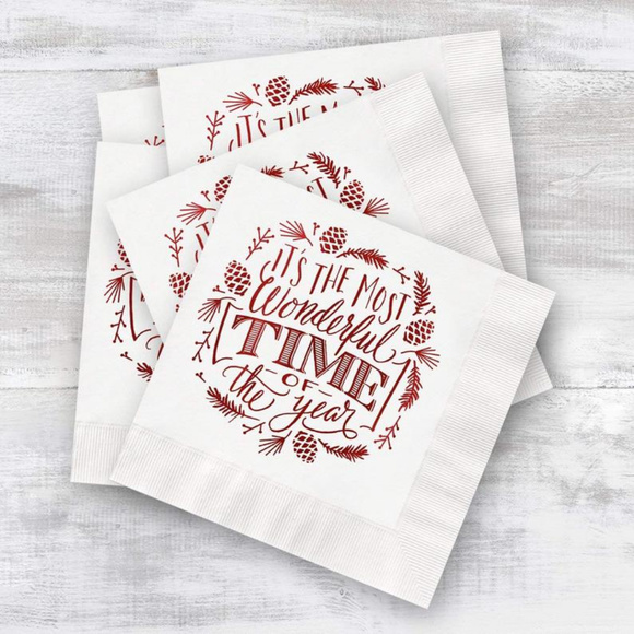 Most Wonderful Time of the Year Christmas Napkins - Picture 3 of 6